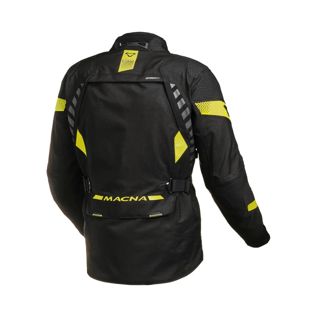 Macna Ultimax Chaqueta aventura turismo moto negro amarillo flúor
