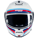 NOLAN N100-6 SSOLUTO 347 Modular Casco Bianco Azul Rosso Azzurro