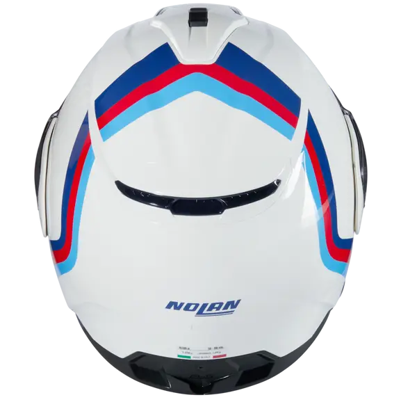 NOLAN N100-6 SSOLUTO 347 Modular Casco Bianco Azul Rosso Azzurro