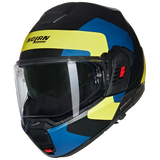 NOLAN N120-1 Omocromo 346 Moto Modular Casco Nero Azul Gillao