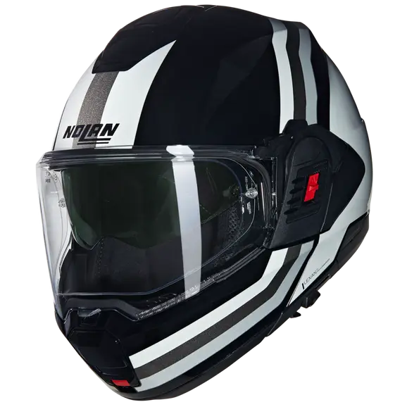 NOLAN N120-1 Lineo 348 Modular Casco Nero Bianco Argento