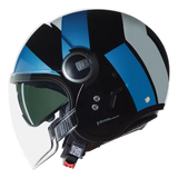 NOLAN N21 Visor Tangente 353 Jet Casco Nero Azul Argento