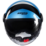 NOLAN N21 Visor Tangente 353 Jet Casco Nero Azul Argento