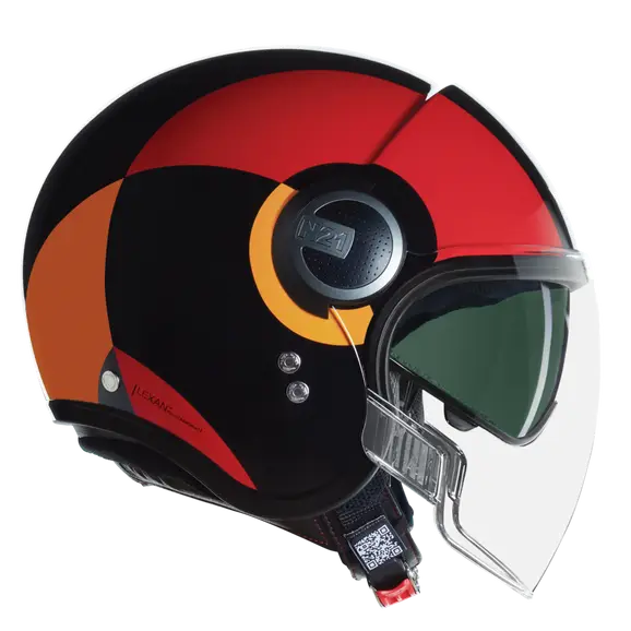 NOLAN N21 Visor Bicromo 350 cara abierta Casco Nero Rosso Arancione