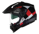 NOLAN N70-2 X 06 RUVIDO 342 CARA COMPLETA CASCO NEGRO ROJO BLANCO