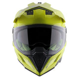 AXOR X-CROSS CASCO DOBLE VISERA DEPORTIVO DUAL MOTOCICLETA AMARILLO FLUOR