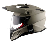 AXOR X-CROSS CASCO DOBLE VISERA DEPORTIVO DUAL MOTOCICLETA ARENA MATE