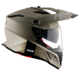 AXOR X-CROSS CASCO DOBLE VISERA DEPORTIVO DUAL MOTOCICLETA ARENA MATE