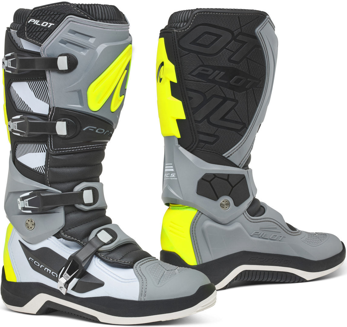 FORMA- BOTAS PILOT GREY/WHITE/YELLOW FLUO