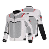 R-TECH SPIRAL MESH CHAQUETA DE MOTO VERANO HOMBRE HIELO GRIS NEGRO ROJO