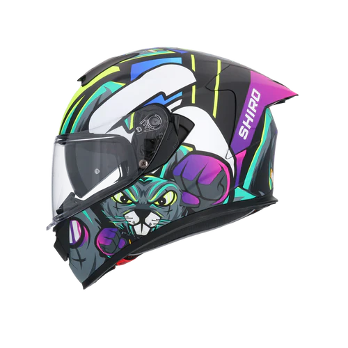 SHIRO CASCO RAPTOR CRAZY RABBIT MULTICOLOR MATE - SECURTEX MOTOR S.L (t/a MaximoMoto)