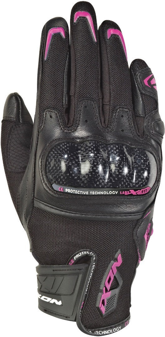 IXON RS RISE AIR MUJER CORTOS GUANTES MOTO NEGRO ROSA