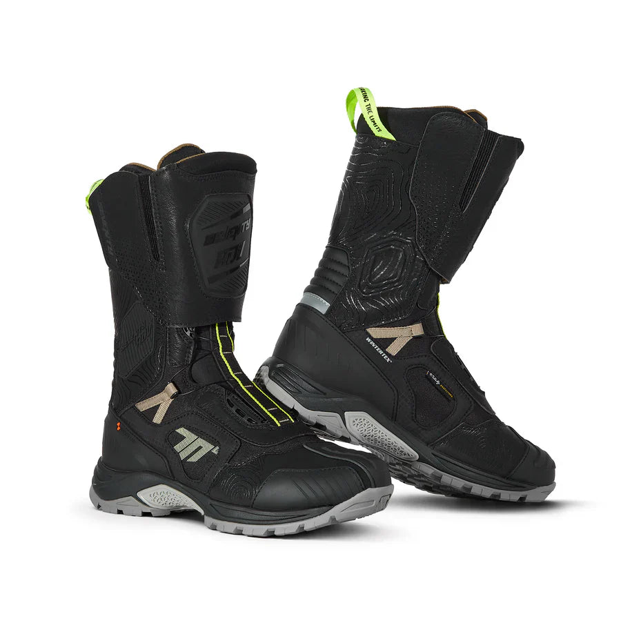 SEVENTY SD-BA6 STELVIO HIGH Botas De Moto Unisex Para Aventura Negro/Arena/Amarillo Fluor - BOTAS