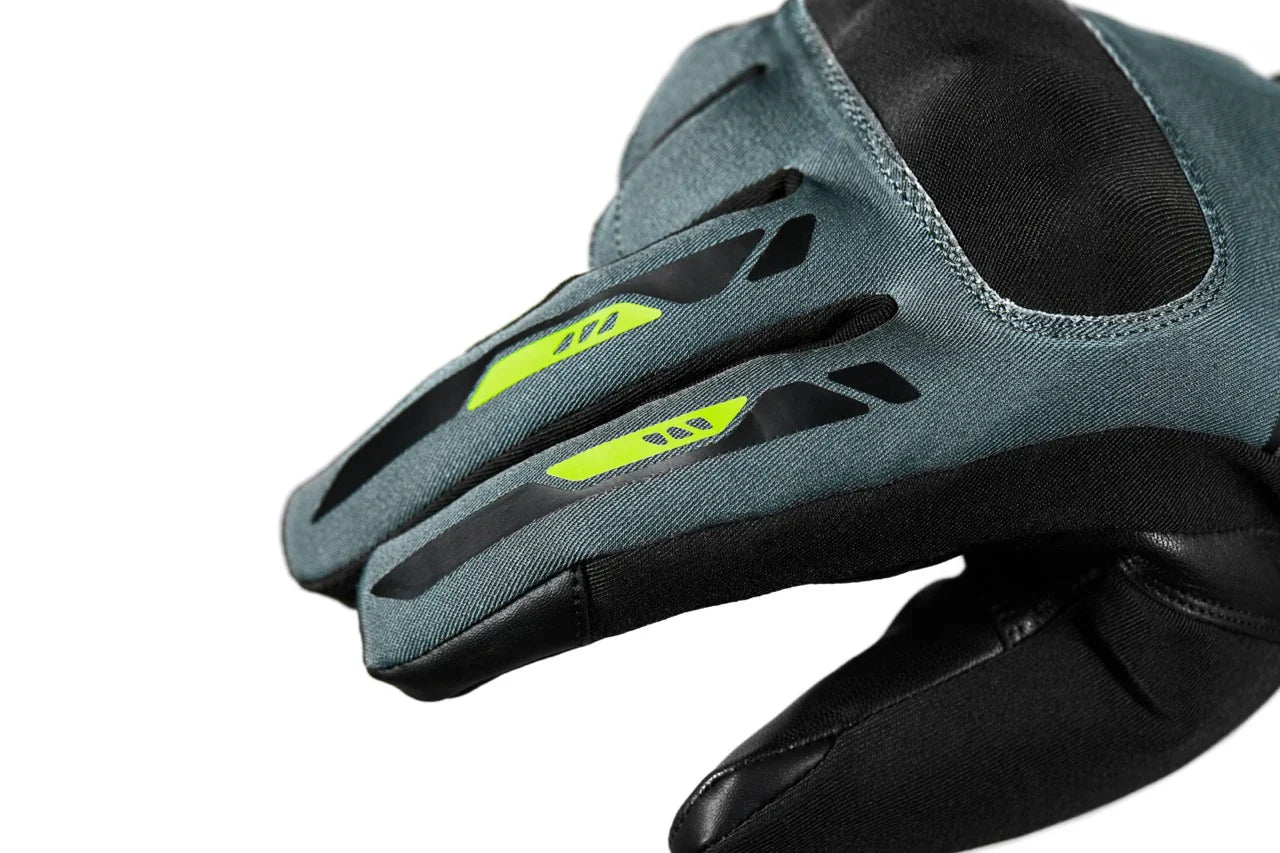 SEVENTY SD-T57 GIAU Guantes De Moto De Invierno Para Hombre Negro/Gris/Amarillo Fluor