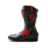 SHUA SUPER TECH CUIR CARRERES BOTAS DE MOTO NEGRE VERMELL