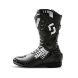 SHUA SUPER TECH CUIR CARRERES BOTAS DE MOTO NEGRE BLANC