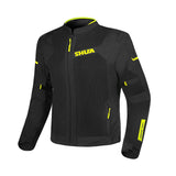 SHUA GRAVITY MESH 2.0 CHAQUETA DE MOTO HOMBRE NEGRO AMARILLO FLOU