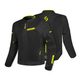 SHUA GRAVITY MESH 2.0 CHAQUETA DE MOTO HOMBRE NEGRO AMARILLO FLOU