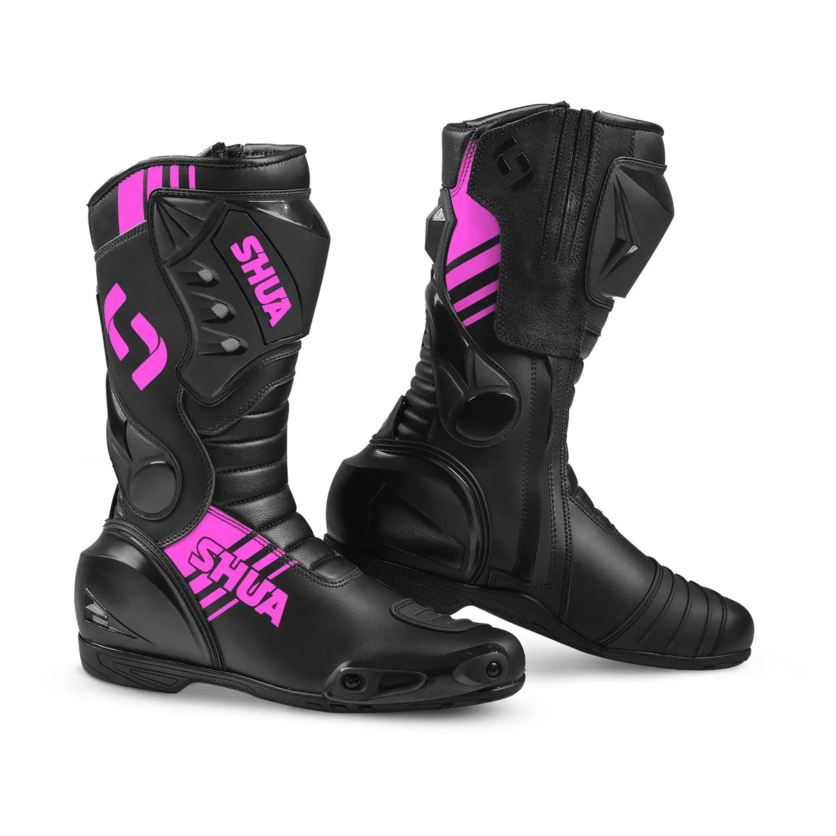 SHUA SUPER TECH CARRERES BOTAS DE MOTO DONA NEGRE ROSA