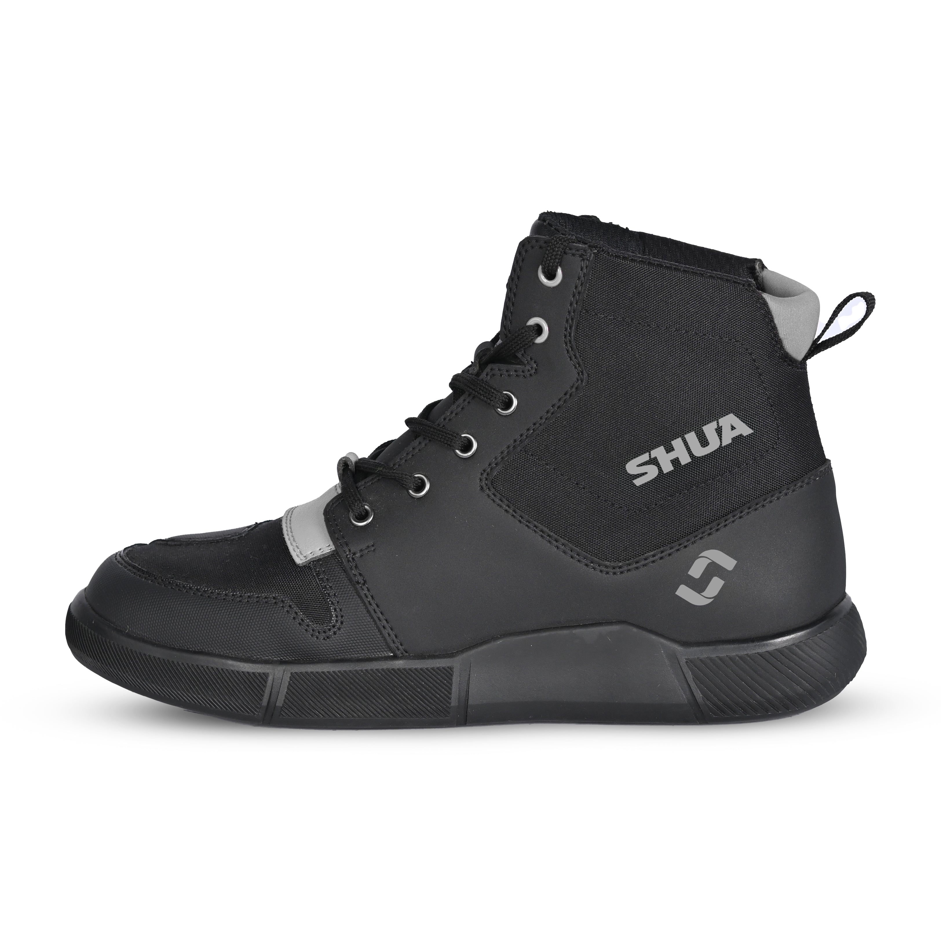 SHUA Oddin Bota Urbana para Hombre Negro Gris-BOTAS-Maximo Moto