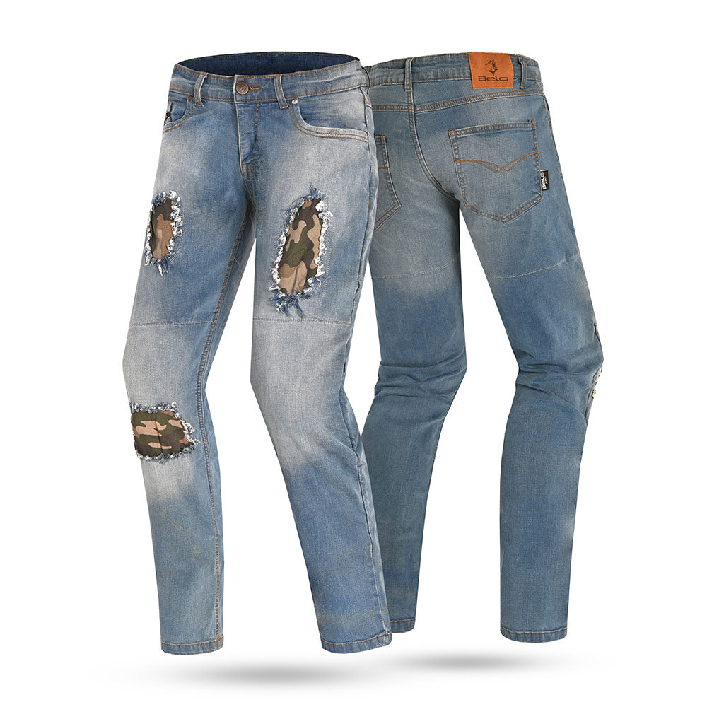 BELA - Pantalón Jeans Stone Azul Cammo