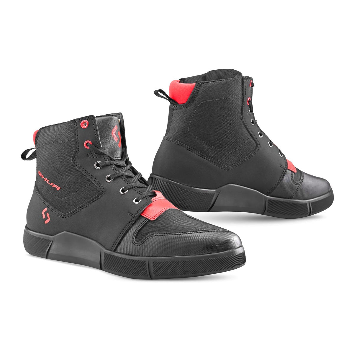 SHUA Oddin Bota Urbana para Hombre Negro Rojo-BOTAS-Maximo Moto