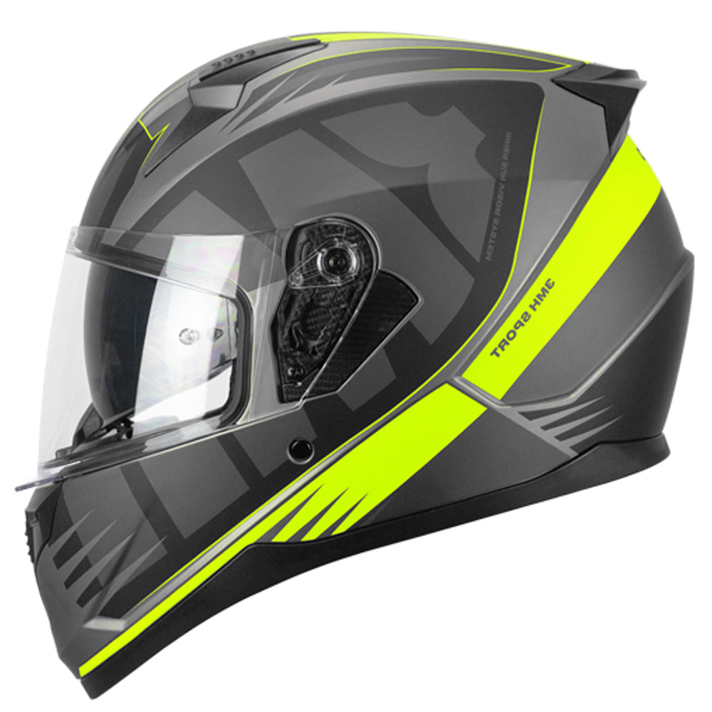 SKA-P 3MHG SPEEDER SPORT Casco Modular Nero Giallo Fluo Opaco