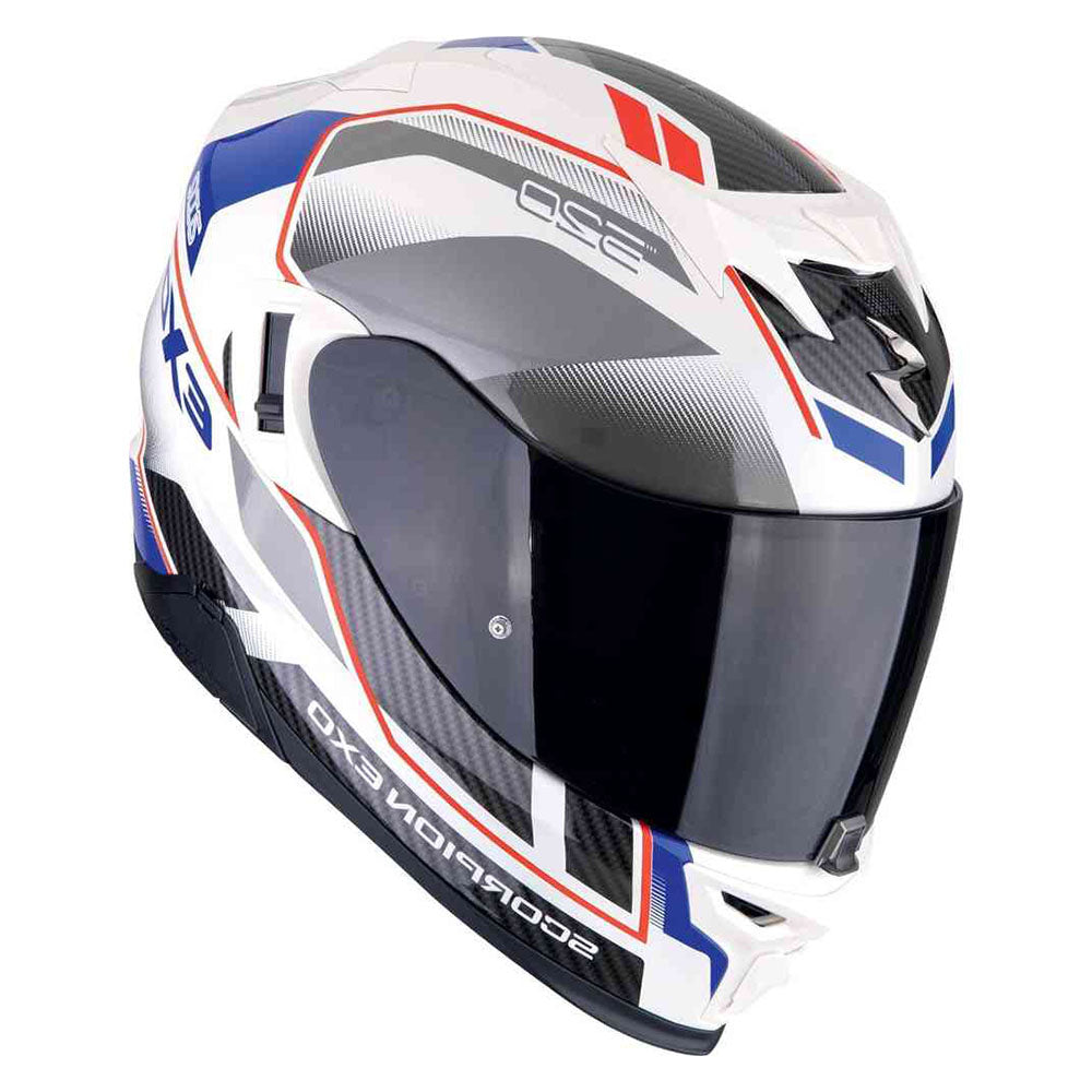 SCORPION EXO-520 EVO AIR LENA Integral Casco Blanco Mate-Plata-Rojo