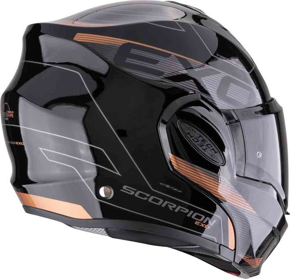 SCORPION EXO Tech Evo Traveler Casco Modulare Negro Cobre
