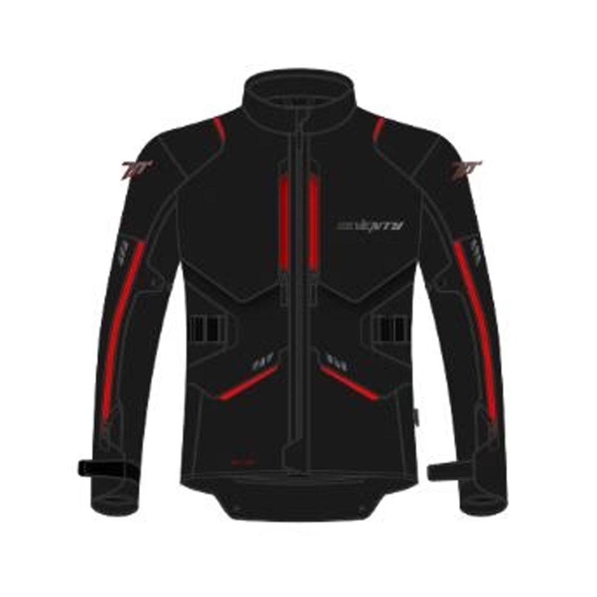 SEVENTYSD-JT67 Chaqueta De Moto Tanami Negro/Rojo Para Hombre