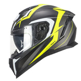 CGM 311R BLAST RACE Integral Moto Casco Negro Amarillo Fluo