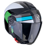 SCORPION EXO-CITY II BLUR Moto Urbano Jet Casco Negro Blanco Verde