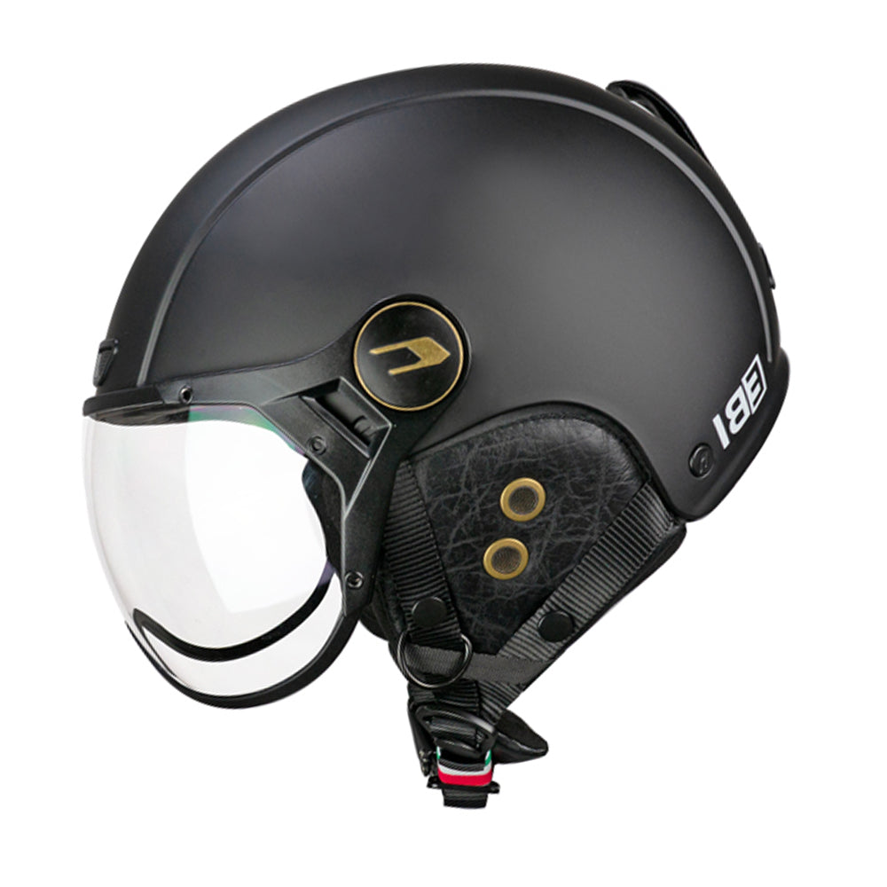CGM 801V JET EBI VINTAGE Abierto Casco Negro Opaco - CASCO