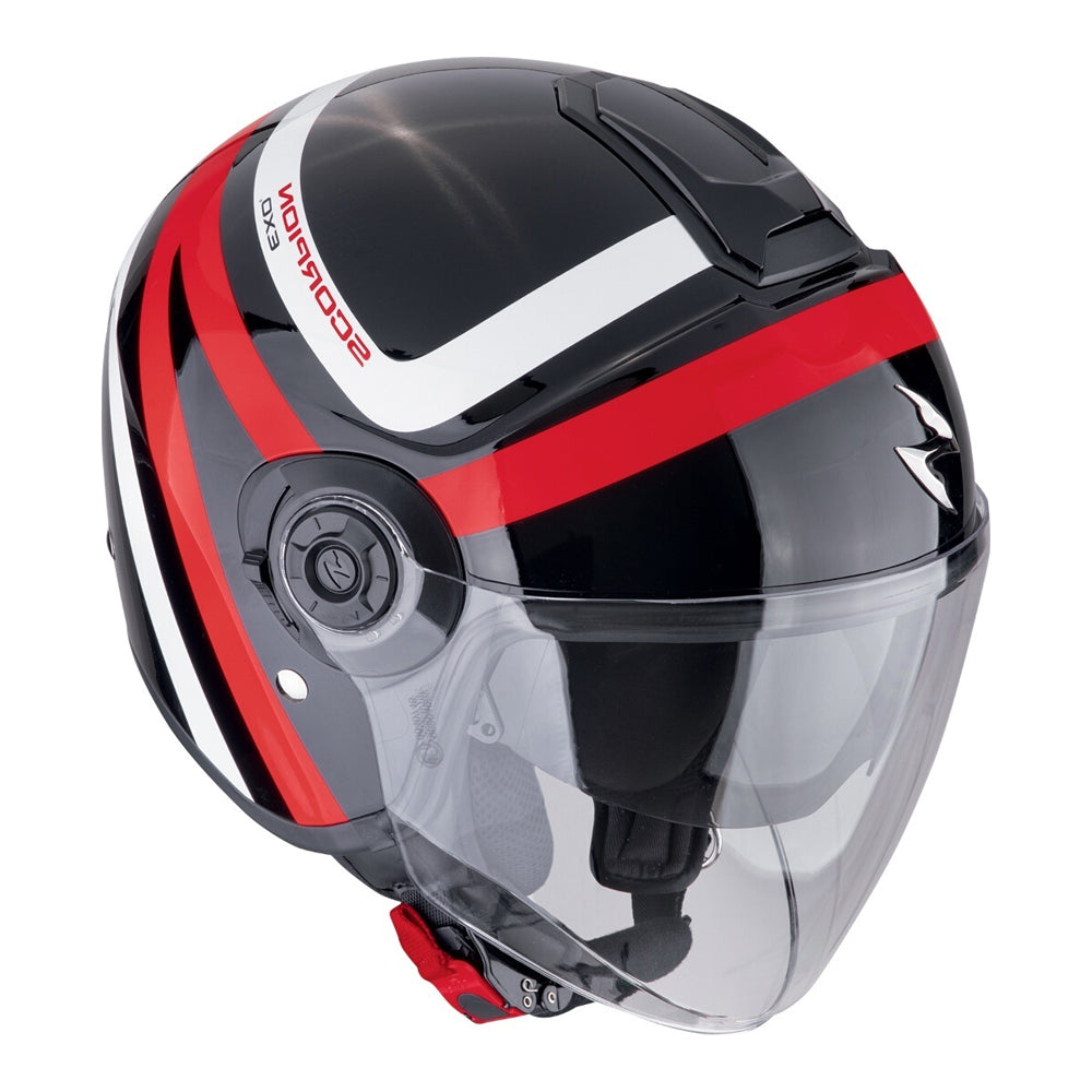 SCORPION EXO-CITY II RIVA Abierto Jet Casco Negro-Rojo