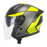 SKA-P 1MHG JEDI SPORT JET CASCO Negro Amarillo Fluorescente Mate