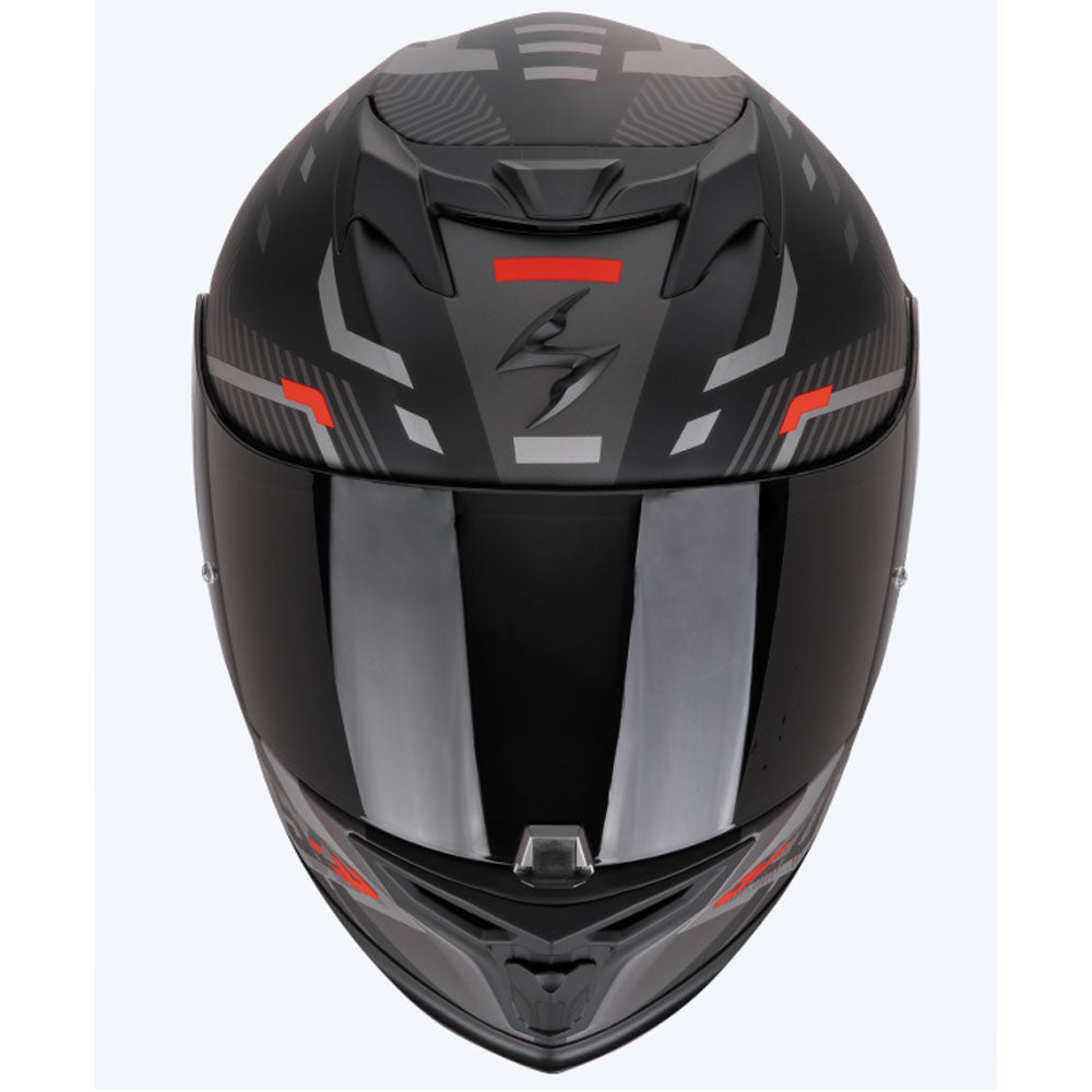 SCORPION EXO-520 EVO AIR RANKA LIGERO CASCO Negro mate plata rojo