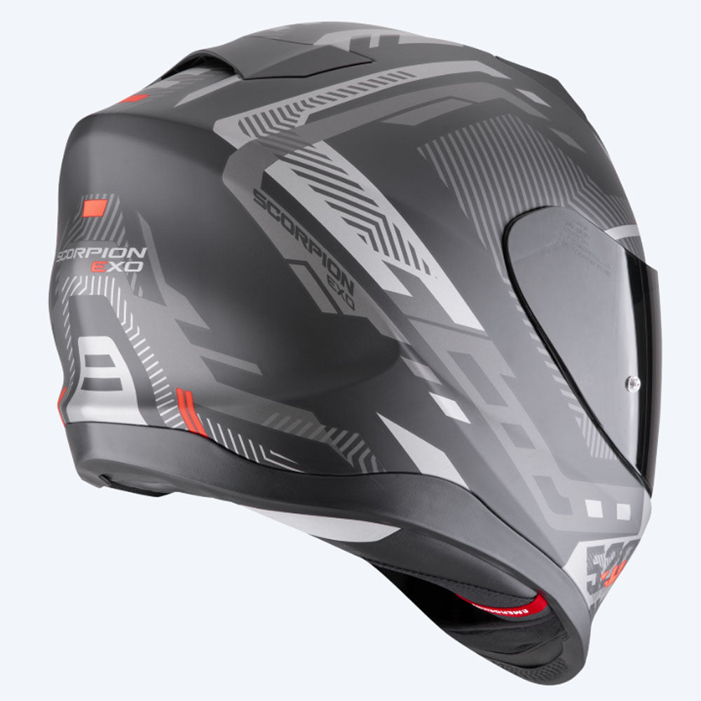 SCORPION EXO-520 EVO AIR RANKA LIGERO CASCO Negro mate plata rojo