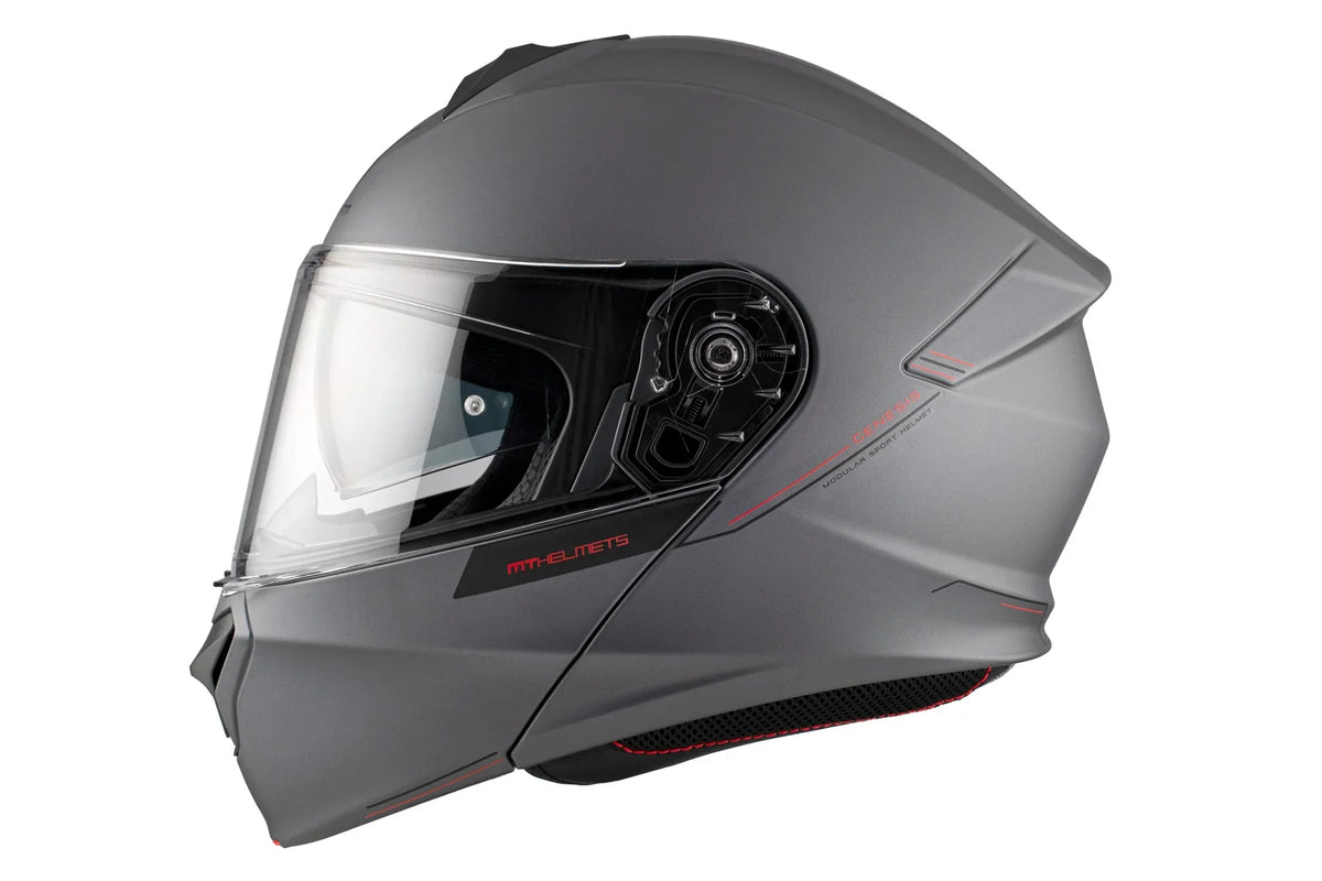 MT Genesis SV Solid A1 en titanio mate Casco modular para motocicleta
