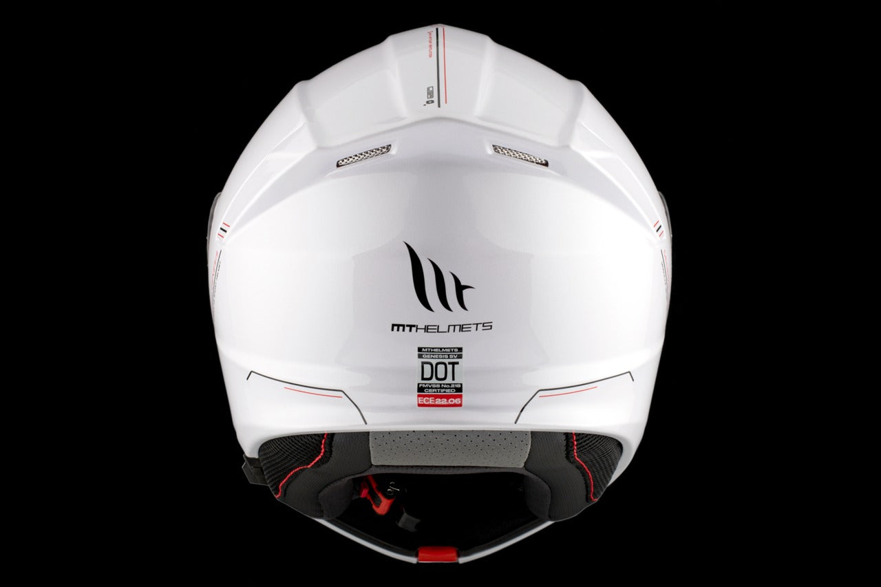 MT Genesis SV Solid A0 blanco brillante Casco modular de motocicleta - CASCO