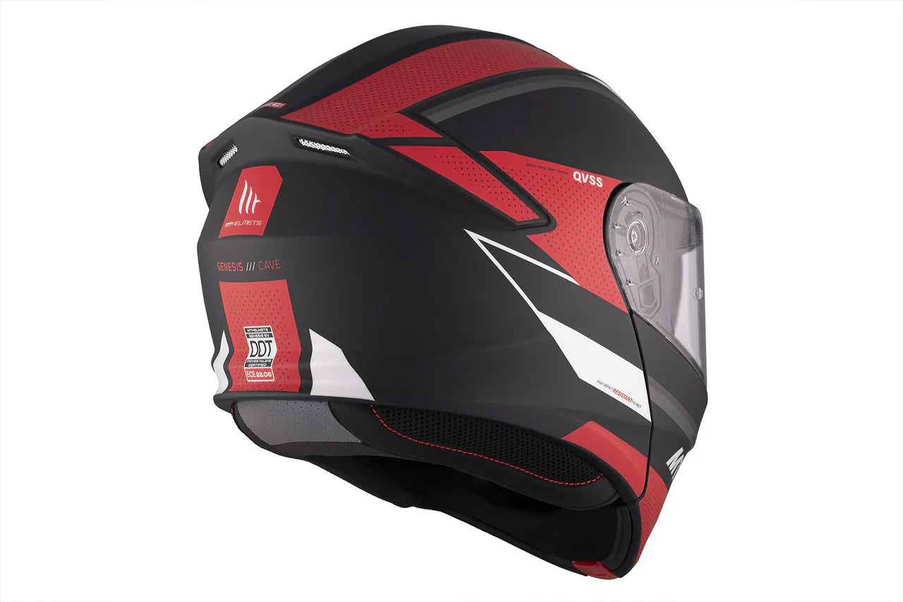 MT GENESIS SV CAVE A5 MATE CASCO DE MOTO ABATIBLE HACIA ARRIBA - CASCO