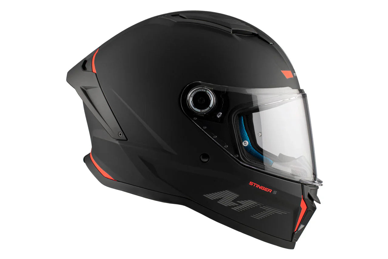 MT Stinger 2 Solid A1 Touring negro mate Cascos integrales para motocicleta