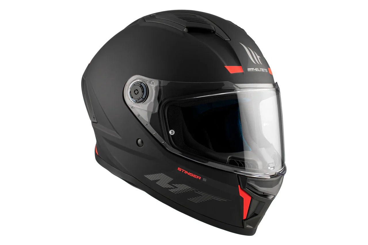 MT Stinger 2 Solid A1 Touring negro mate Cascos integrales para motocicleta