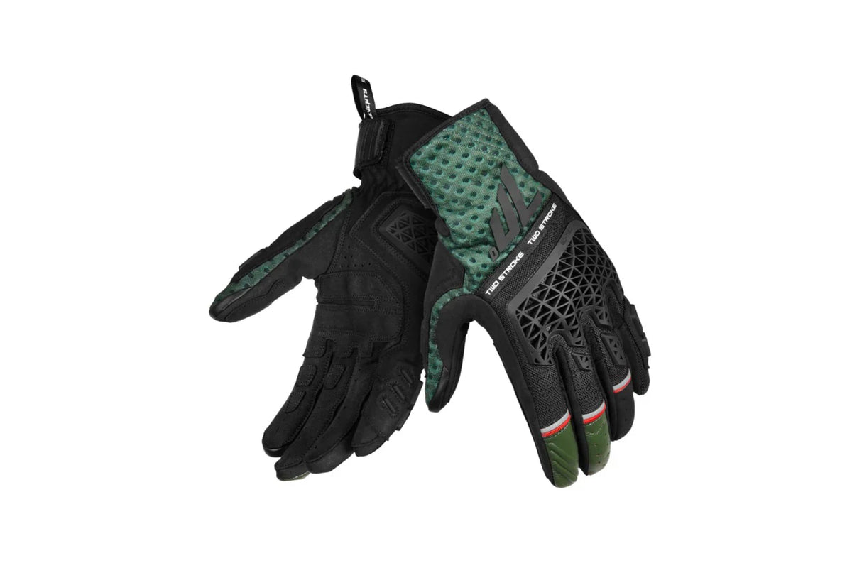 SEVENTY GUANTE SD-N60 TWO STROKE VERANO UNISEX NEGRO/VERDE/ROJO - SECURTEX MOTOR S.L (t/a MaximoMoto)