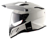 AXOR X-CROSS CASCO DOBLE VISERA DEPORTIVO DUAL MOTOCICLETA BLANCO PERLA