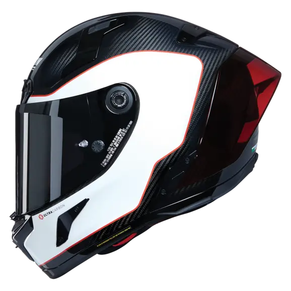 NOLAN X-804 RS ULTRA CARBON ASSO DI PICCHE 343 Integral Casco Bianco Rosso