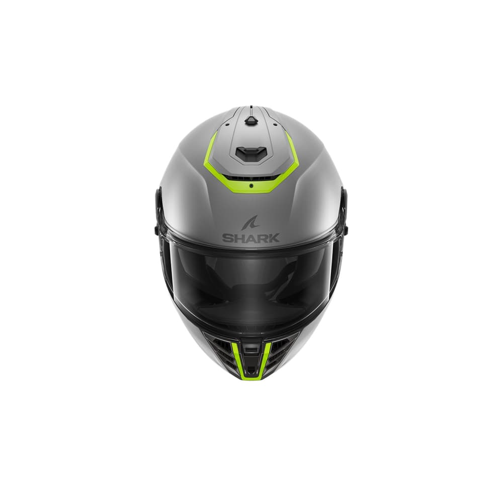 shark spartan rs blank integral casco de moto mat plata amarillo