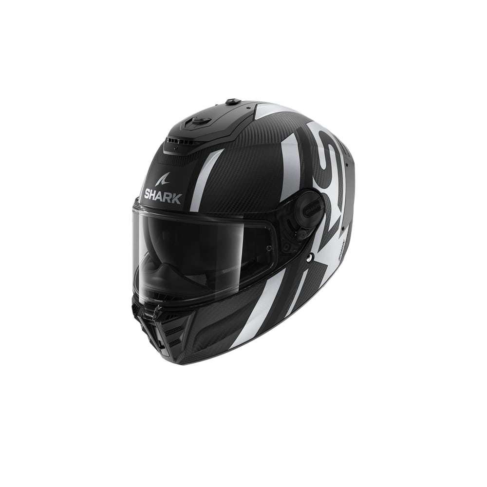 SHARK SPARTAN RS CARBON SHAWN NEGRO CARBÓN MATE PLATA