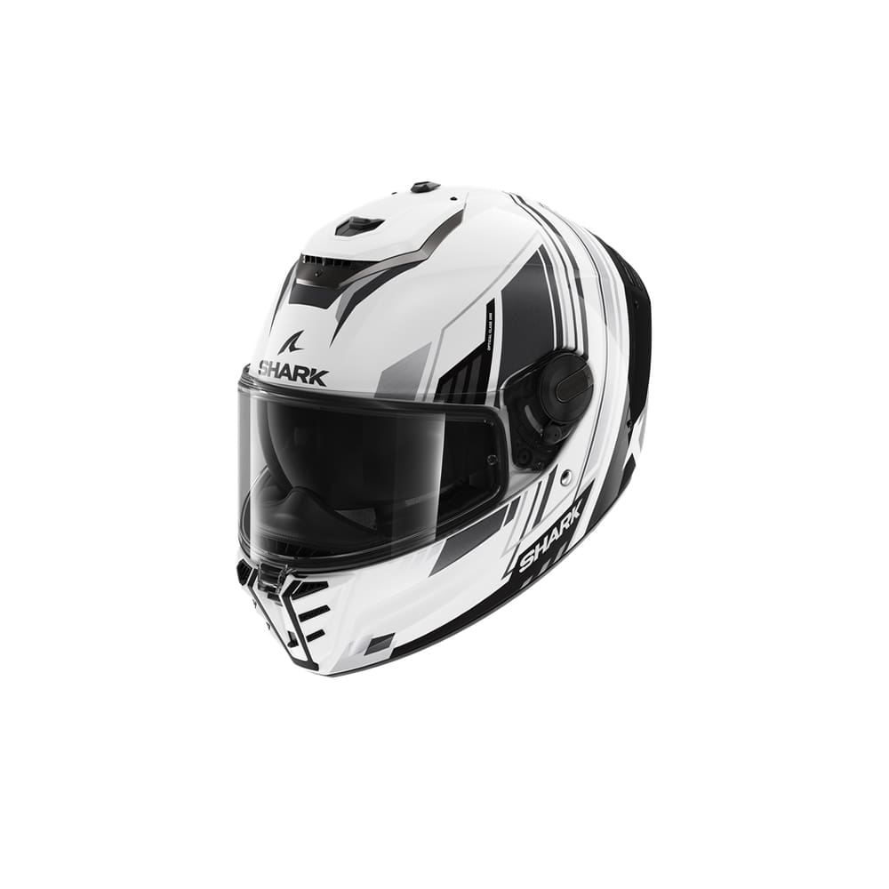 SHARK SPARTAN RS BYHRON INTEGRAL CASCO Blanco Negro Cromado