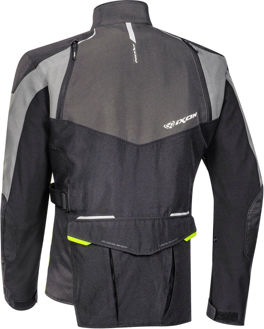 IXON BALDER Hombre Textil Aventura Chaqueta Negro Gris Amarillo