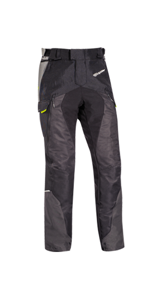 IXON BALDER PT HOMBRE MOTO PANTALONES NEGRO GRIS AMARILLO BRILLANTE